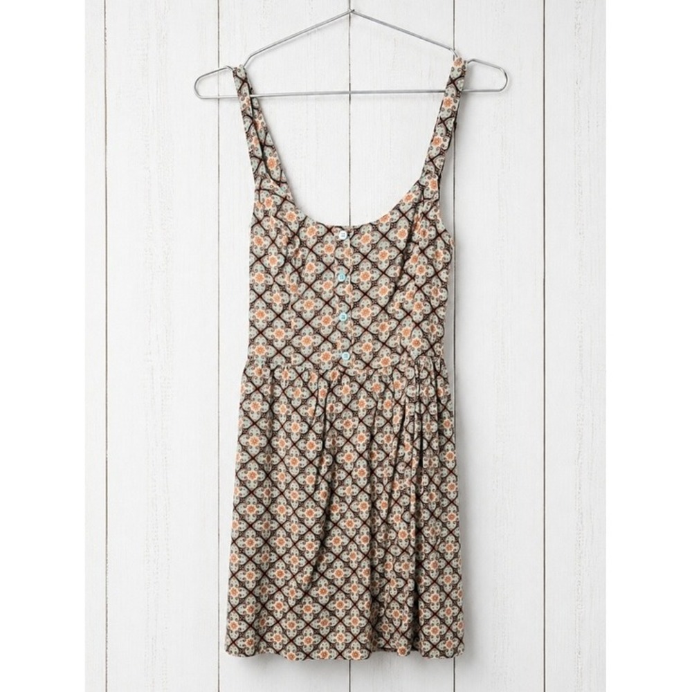 Xhilaration Boho Tile Print Mini Dress Small Convertible Back Festival Dress